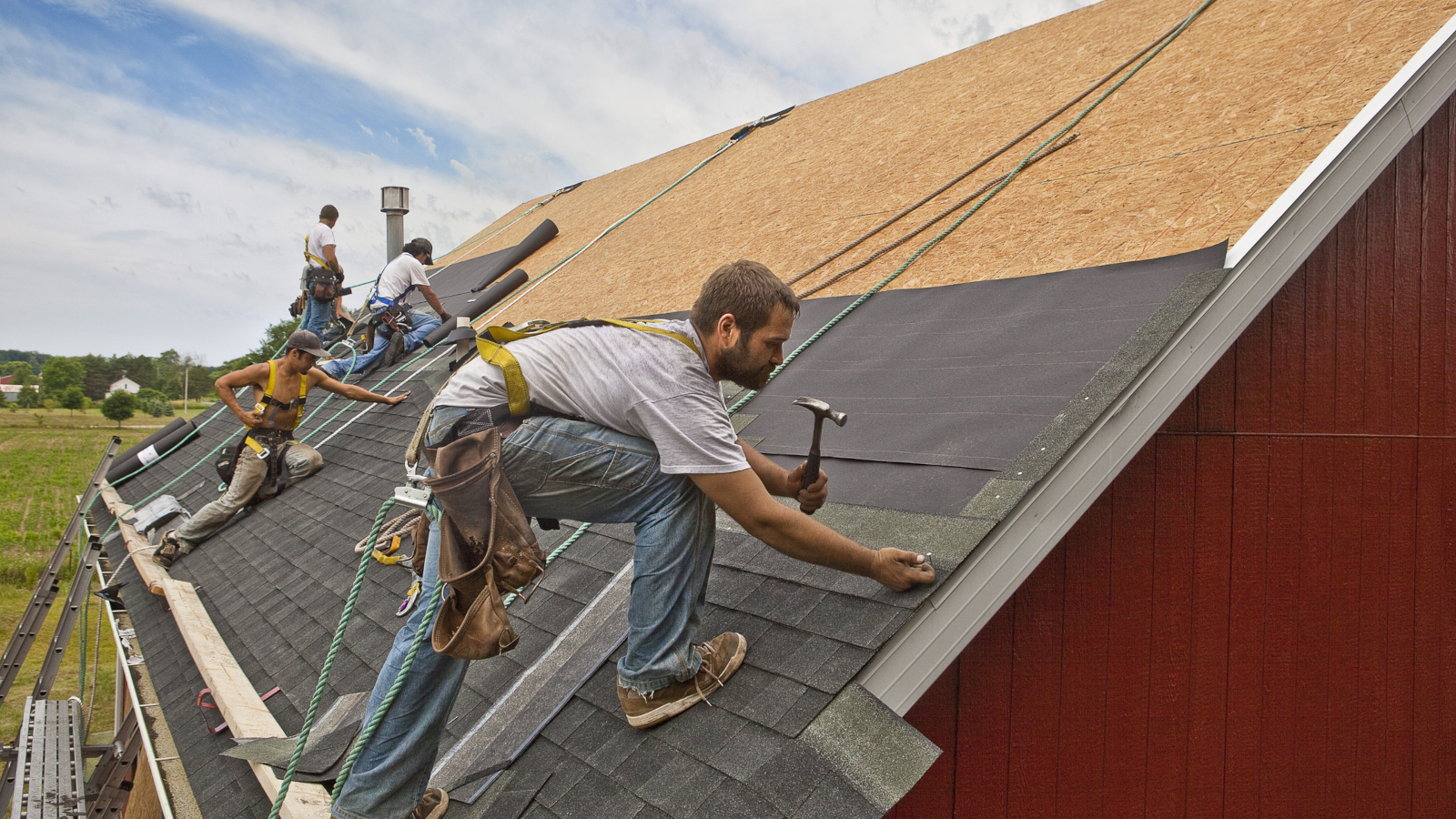 Roofing work on a Vancouver Island home